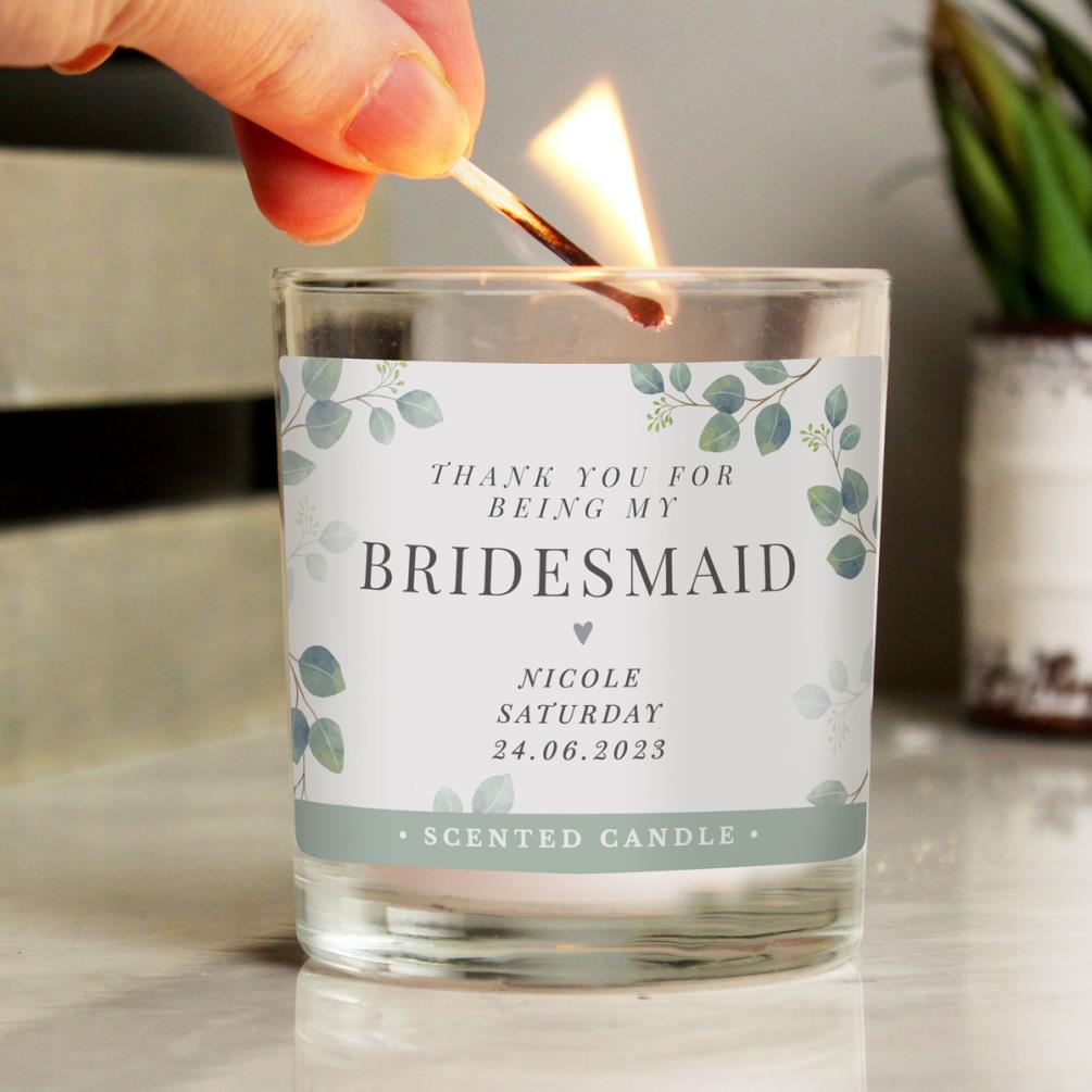 Personalised Botanical Thank You Wedding Party Jar Candle Extra Image 2